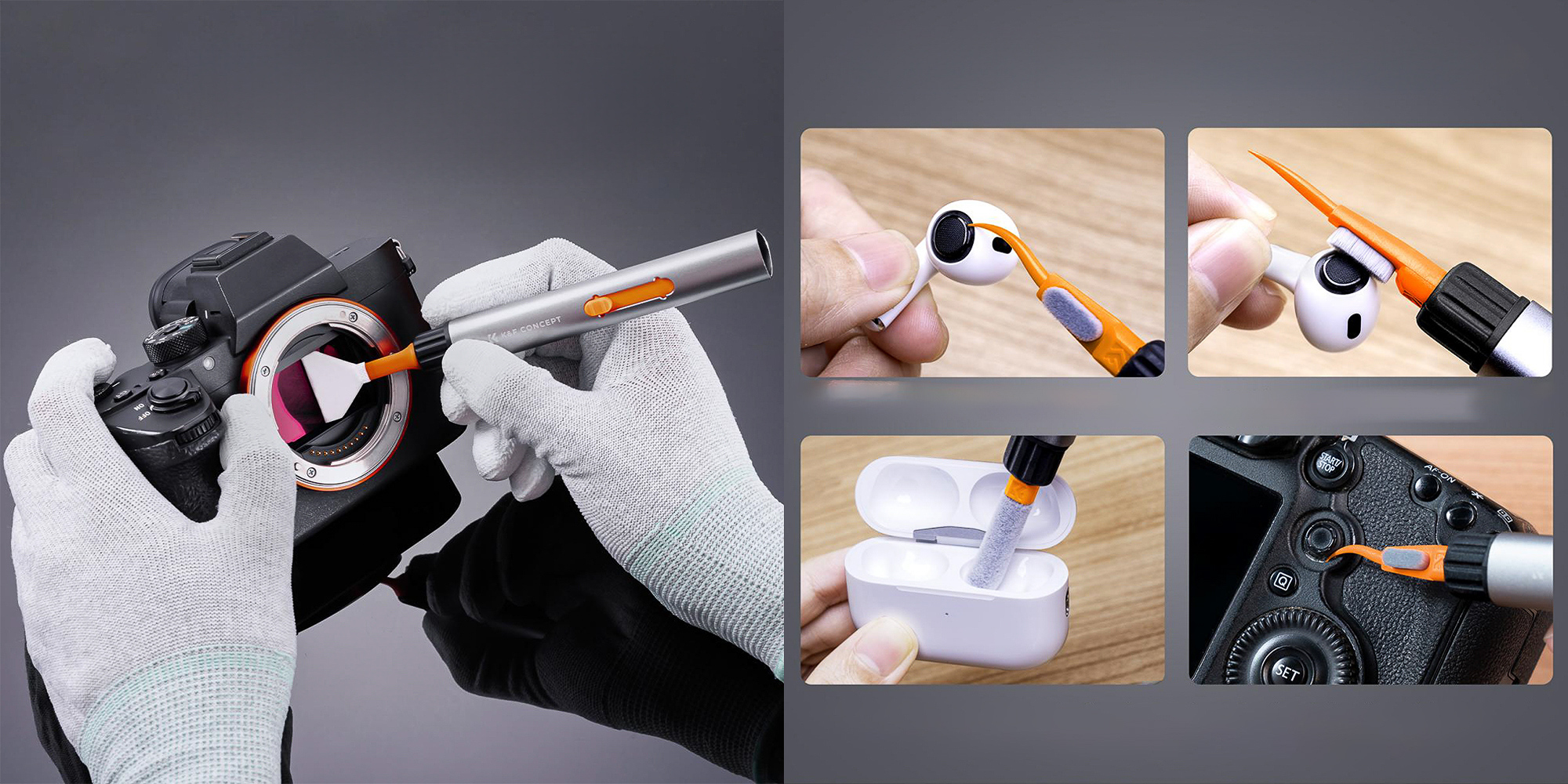 Zestaw czyszczący K&F Concept Versatile Swith Cleaning Pen Kit do matryc pełnoklatkowych - Czysta matryca pełnoklatkowa